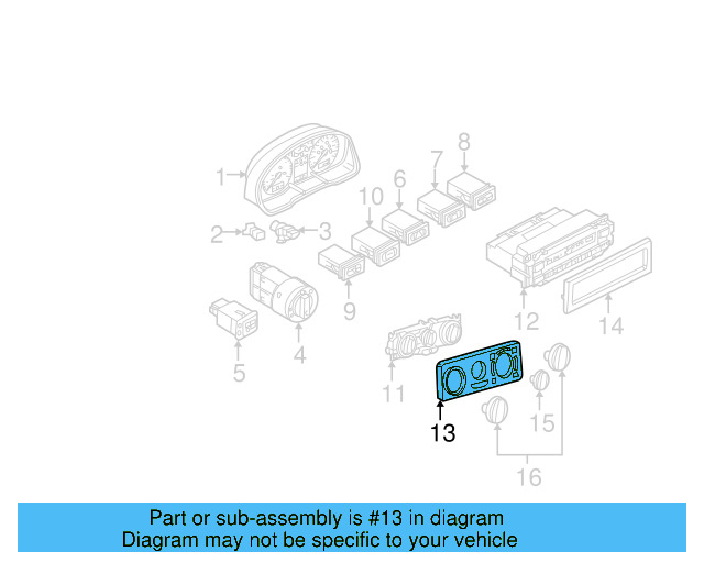 Heater Control Bezel 3B0-819-075-D-2WE - View 14