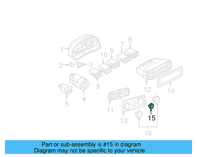 Heater Control Knob 1J0-819-129-E-01C - View 2