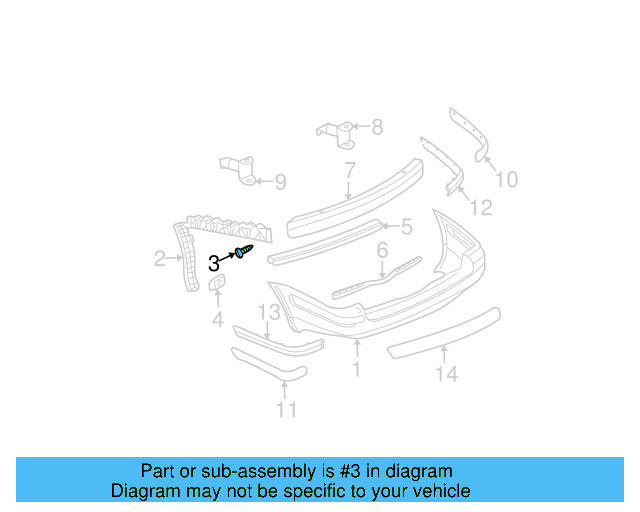 Fender Liner Screw N-907-750-01 - View 80