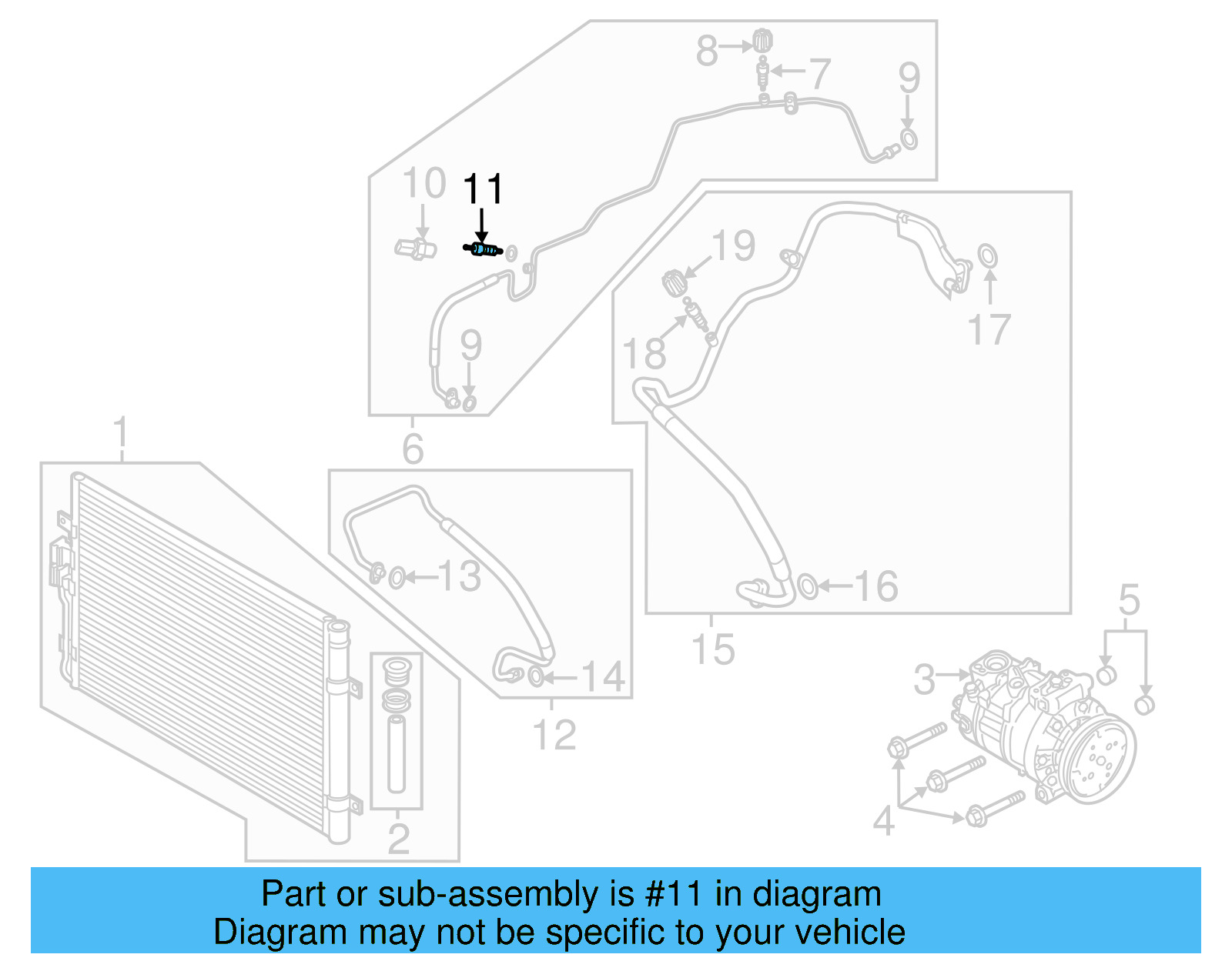 A/C Service Valve Core 8A0-820-855-AA - View 14