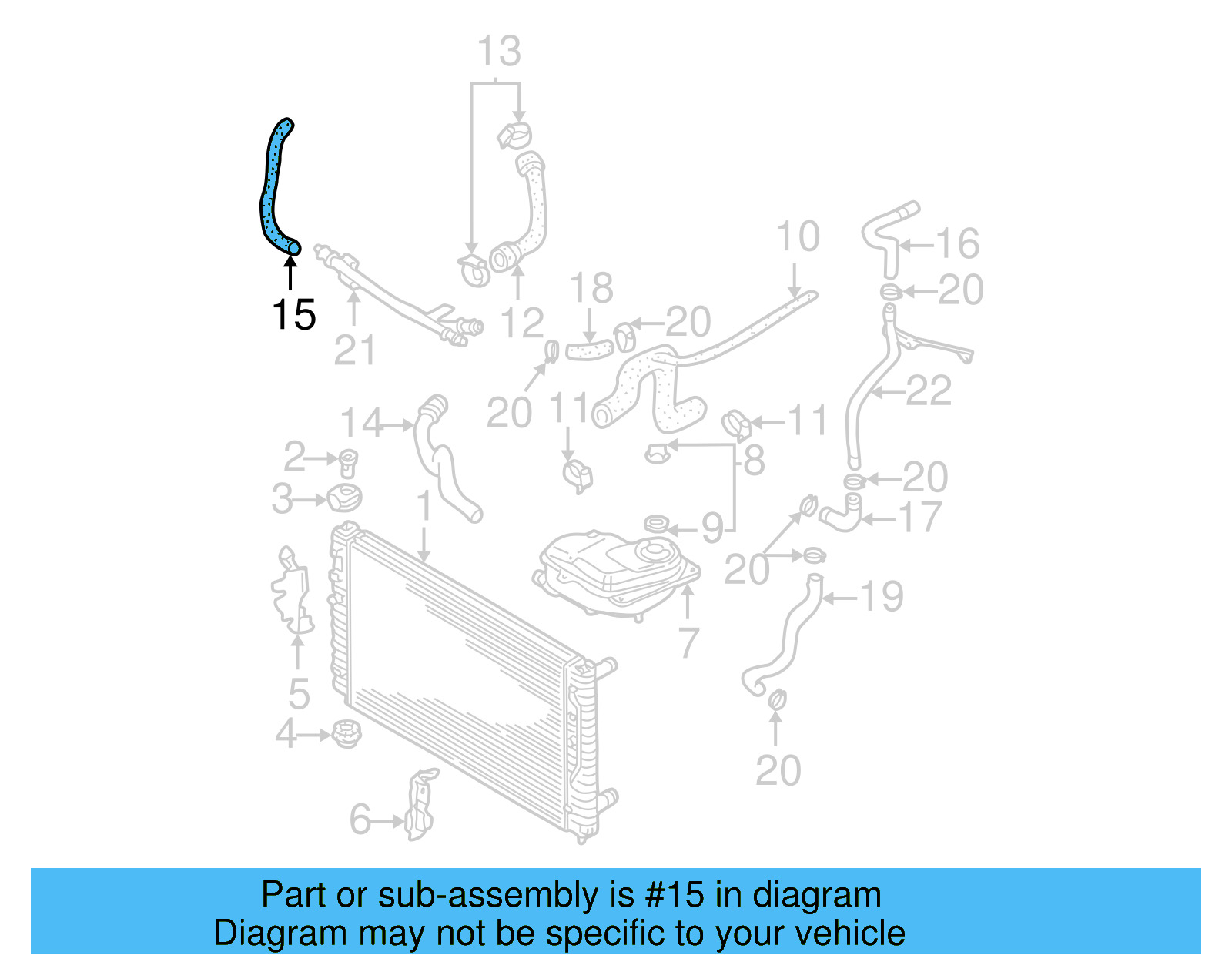 Lower Hose 8D0-121-055-T - View 2