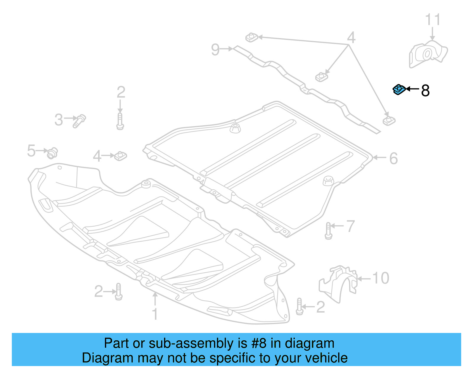 Front Deflector Nut 8D0-805-960 - View 8