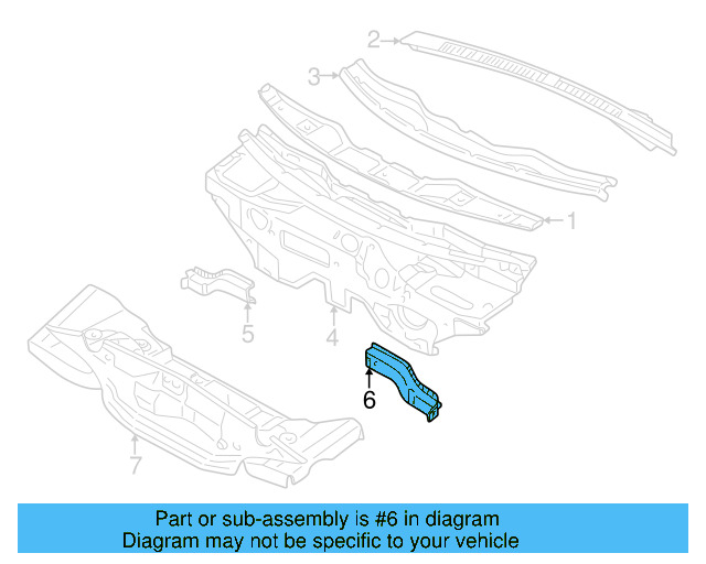 Dash Panel Reinforcement 8D0-806-355-B - View 6