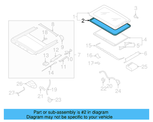 Sunroof Glass Gasket 8D0-877-297 - View 62