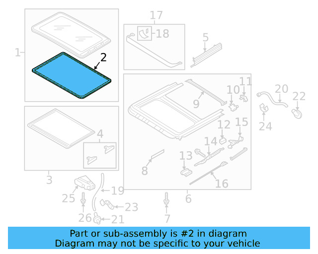 Sunroof Glass Gasket 8D0-877-297 - View 59
