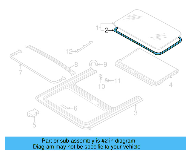 Sunroof Glass Gasket 8D0-877-297 - View 14
