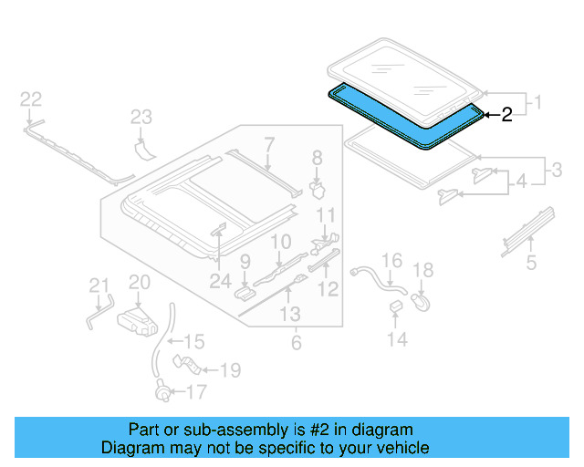 Sunroof Glass Gasket 8D0-877-297 - View 17