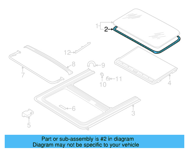 Sunroof Glass Gasket 8D0-877-297 - View 19