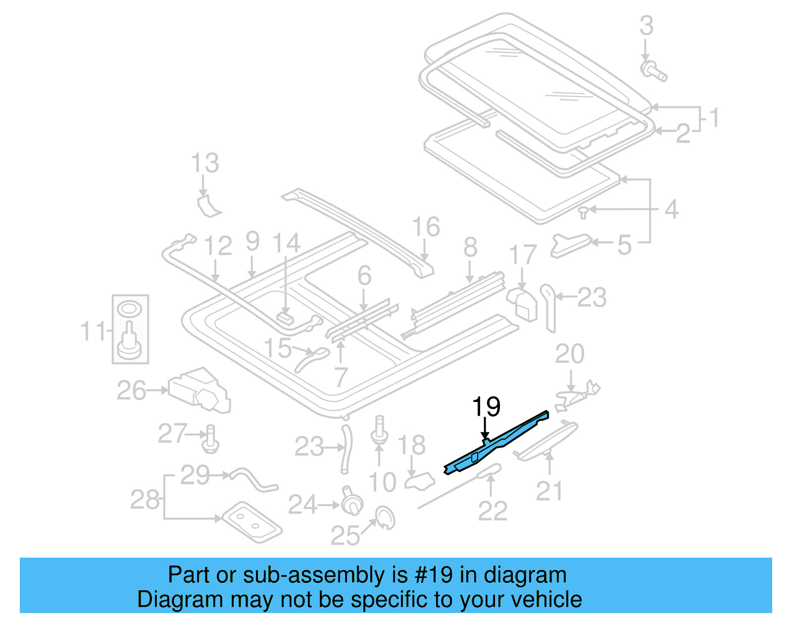 Sunroof Guide Jaw 8D5-877-151-A - View 50