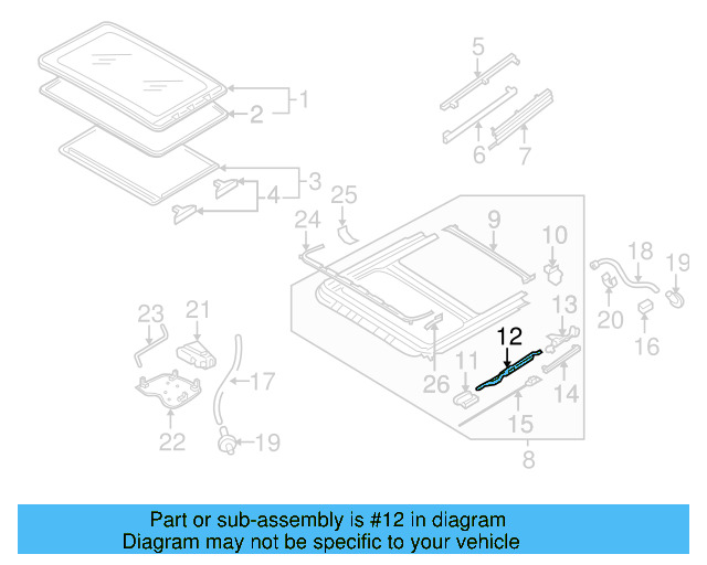 Sunroof Guide Jaw 8D5-877-152-A - View 18