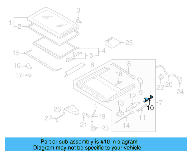 Sunroof Guide Jaw 8D5-877-482 - View 28