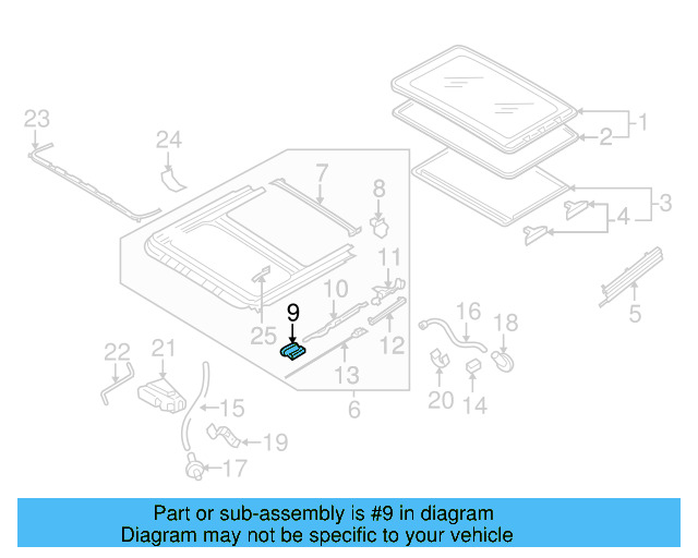 Sunroof Guide Jaw Bracket 8D5-877-483 - View 21