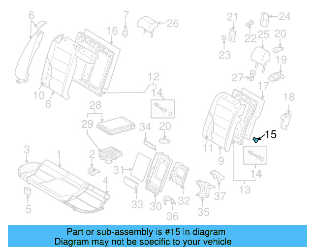 Seat Back Frame Grommet 8D9-885-678-9B9 - View 16