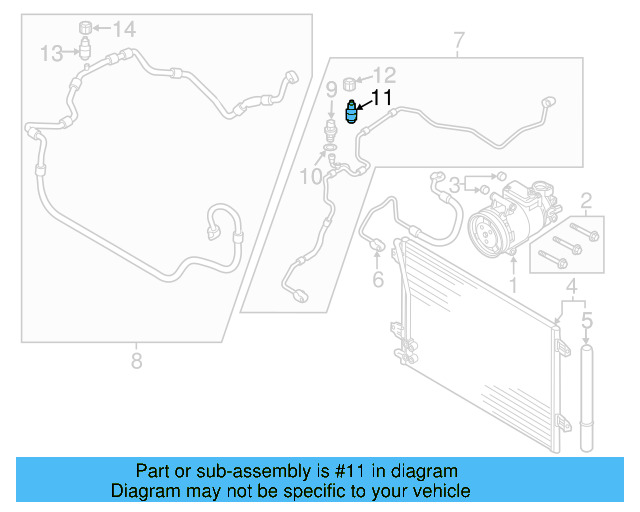 A/C Service Valve Core 8E0-820-855 - View 10