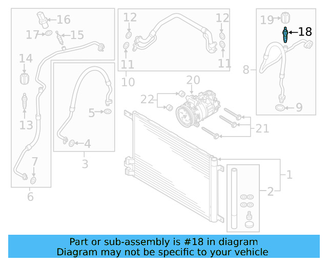 A/C Service Valve Core 8E0-820-855 - View 124