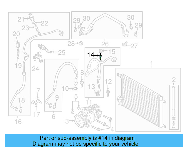 A/C Service Valve Core 8E0-820-855 - View 30