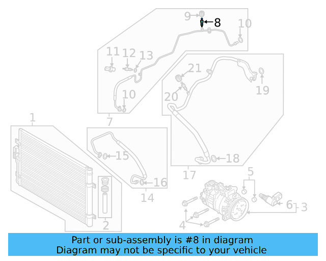 A/C Service Valve Core 8E0-820-855 - View 110
