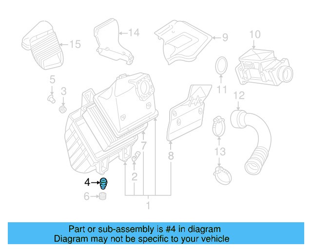 Air Cleaner Assembly Grommet 8K0-129-669 - View 16
