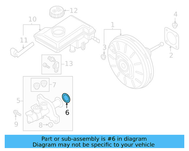Master Cylinder Gasket 8K0-611-243-B - View 10