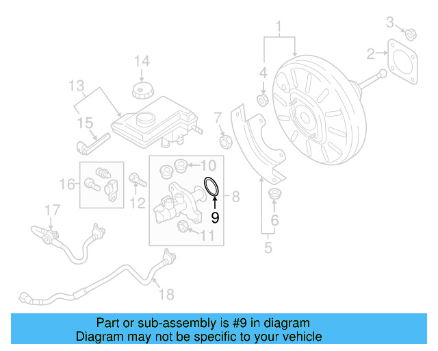 Master Cylinder Gasket 8K0-611-243-B - View 5