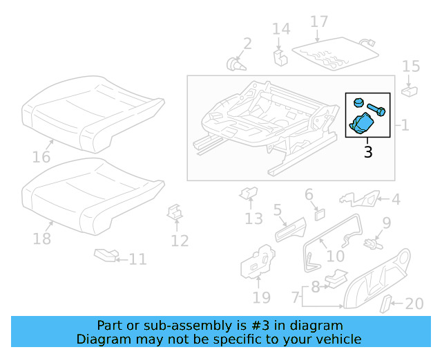 Height Adjuster 8K0-881-053 - View 20