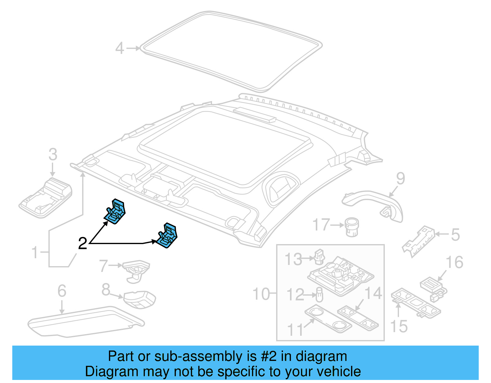 Headliner Retainer Clip 8K9-867-289 - View 4