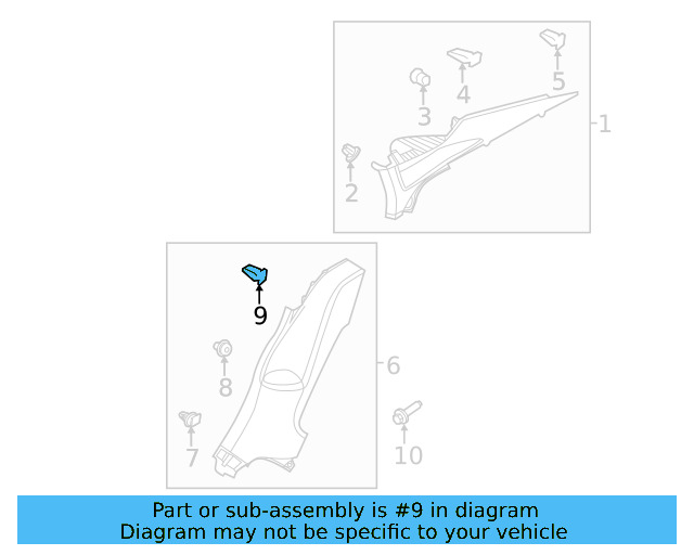 Windshield Pillar Trim Clamp 5G0-867-276-A - View 13