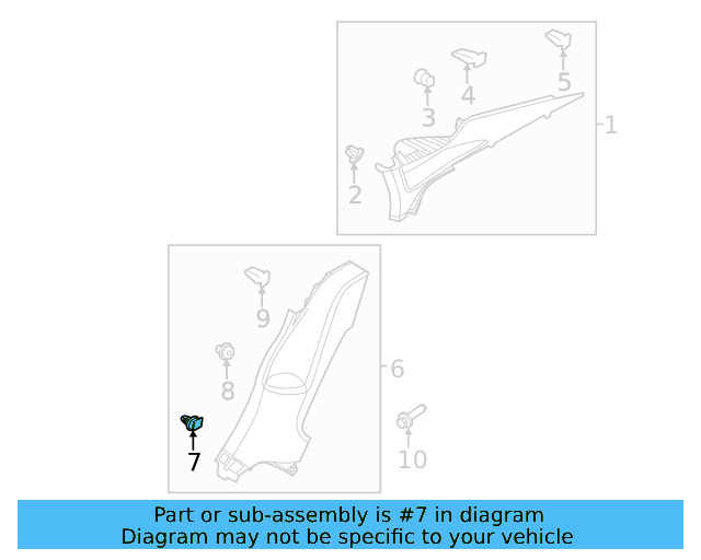 Pillar Trim Clip 3C0-867-333 - View 20