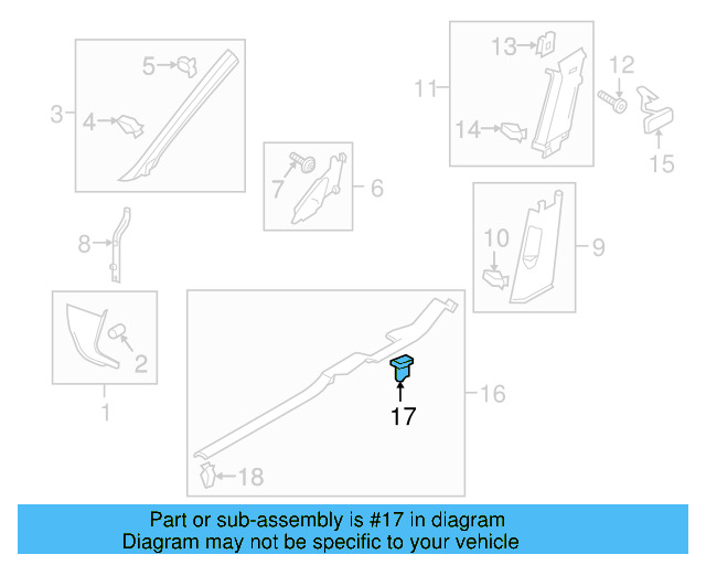 Scuff Plate Retainer 1J0-863-265