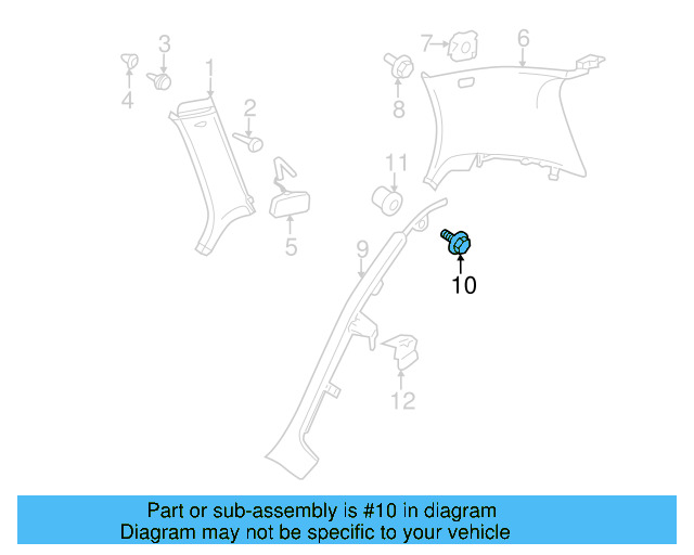 Fender Liner Screw N-907-750-01 - View 101