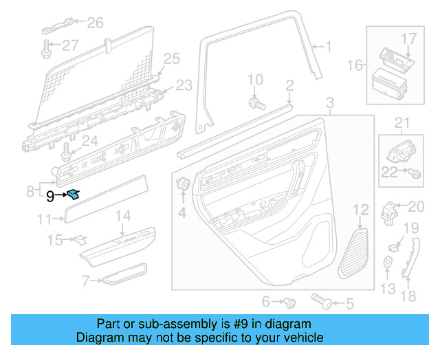 Trim Molding Clip 8T0-853-107 - View 8