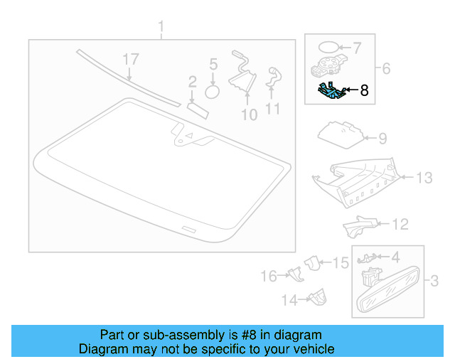 Rain Sensor Retainer 8U0-907-671 - View 15