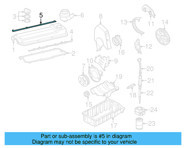 Engine Valve Cover Hold Down Tab 056-103-591 - View 2