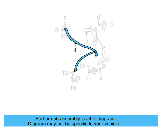 Seat Belt Lap And Shoulder Belt 1J0-857-807-E-HCP