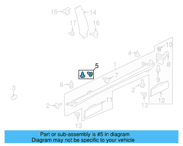 Wheel Opening Molding Grommet 3C0-853-586 - View 8