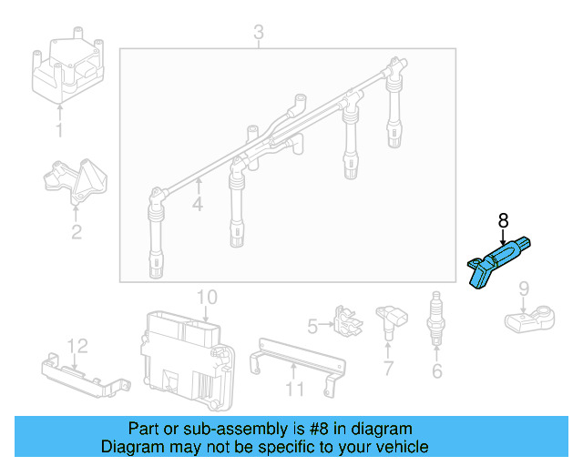 Crankshaft Position Sensor 06K-906-433-B - View 12