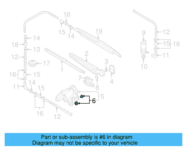 Washer Pump Seal 443-955-465 - View 90