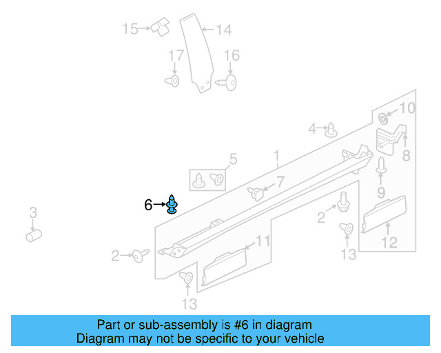 Wheel Opening Molding Retainer Clip 3C0-853-585 - View 64
