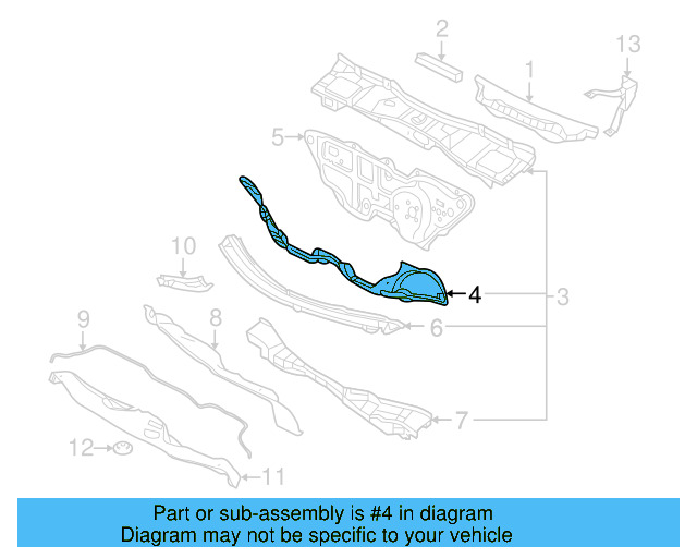 Cowl Reinforcement 1Y0-803-159-A - View 7