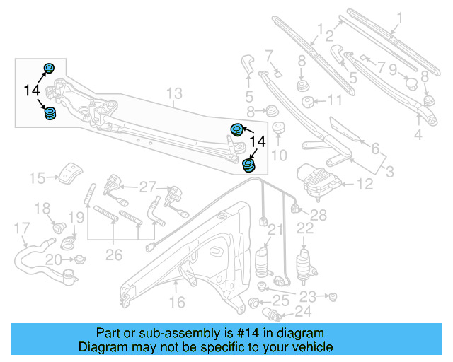 Wiper Linkage Mount Kit 7L0-998-754 - View 2