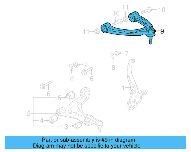 Upper Control Arm 7L0-407-021-B - View 8