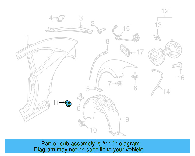 Fender Liner Nut WHT-004-694 - View 64
