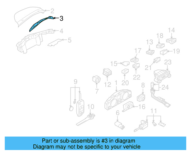 Cluster Trim 7L6-857-059-B-3X1 - View 2