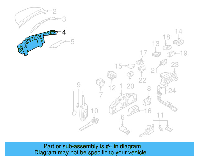 Instrument Cluster Bracket 7L6-858-435-B - View 3