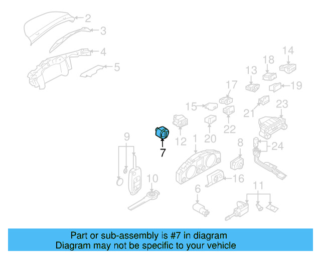 Headlamp Switch 7L6-941-431-AA-3X1 - View 6