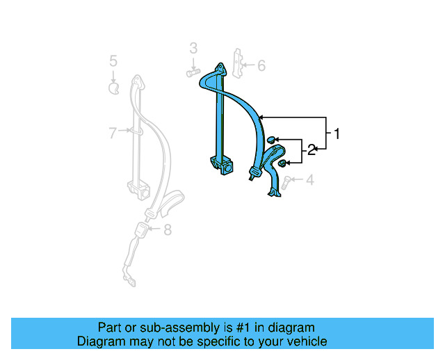 Seat Belt Lap And Shoulder Belt 1J4-857-706-L-HCP - View 6