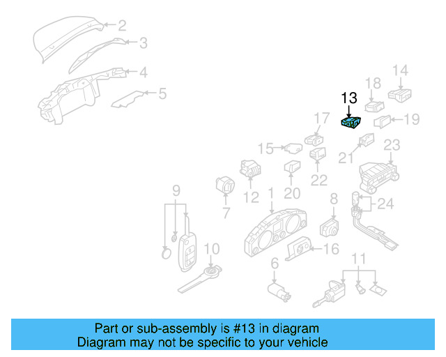 Hazard Switch 7L6-953-235-A-3X1 - View 5