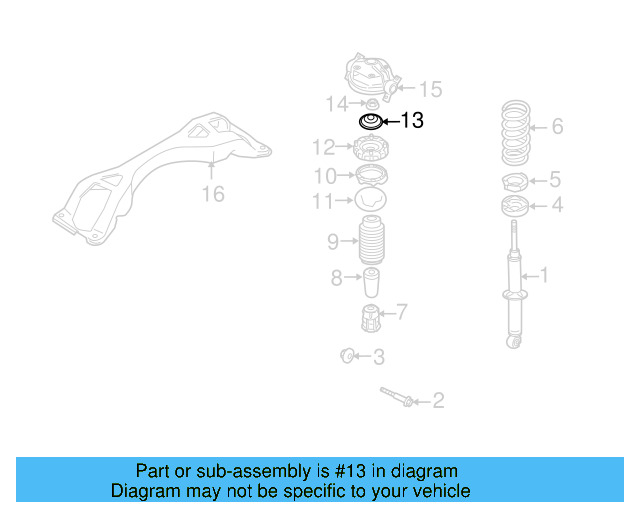 Strut Mount 7L0-412-327-A - View 3