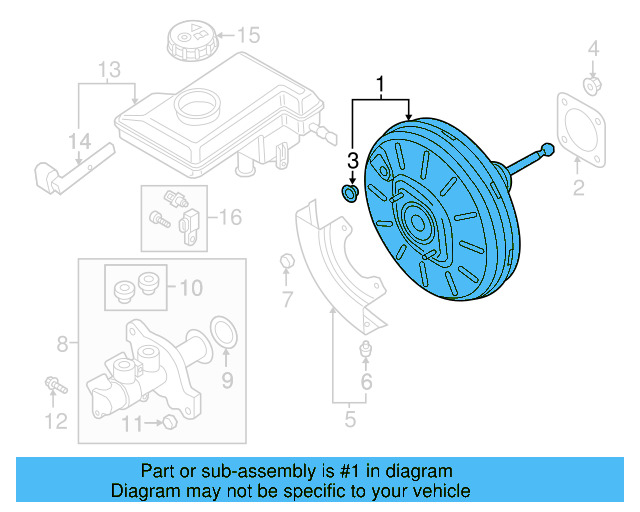 Power Brake Booster 5Q1-614-106-R - View 5