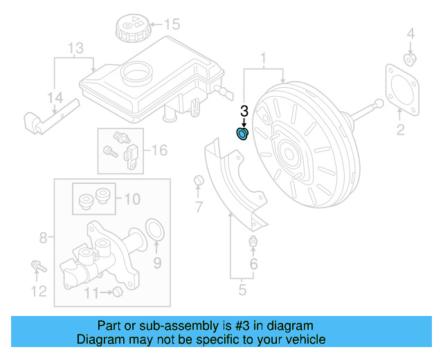 Power Brake Booster Grommet 1S0-612-250-A - View 45